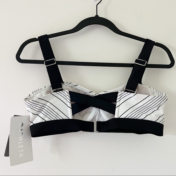 athleta | chevron bikini top black and white 34 B/C - Picture 2 of 5